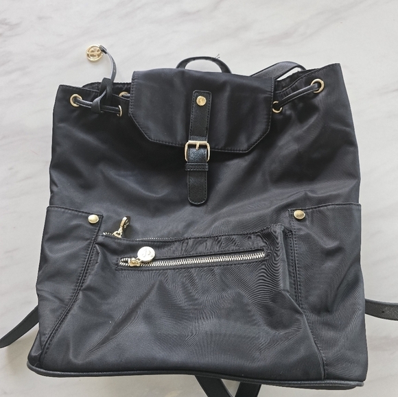 Mary & Martha Vegan Backpack Black Gold Hardware Like New Condition - Picture 4 of 14